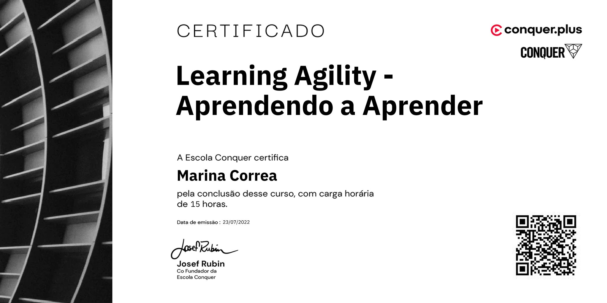 Certificado de Learning Agility - Aprendendo a Aprender